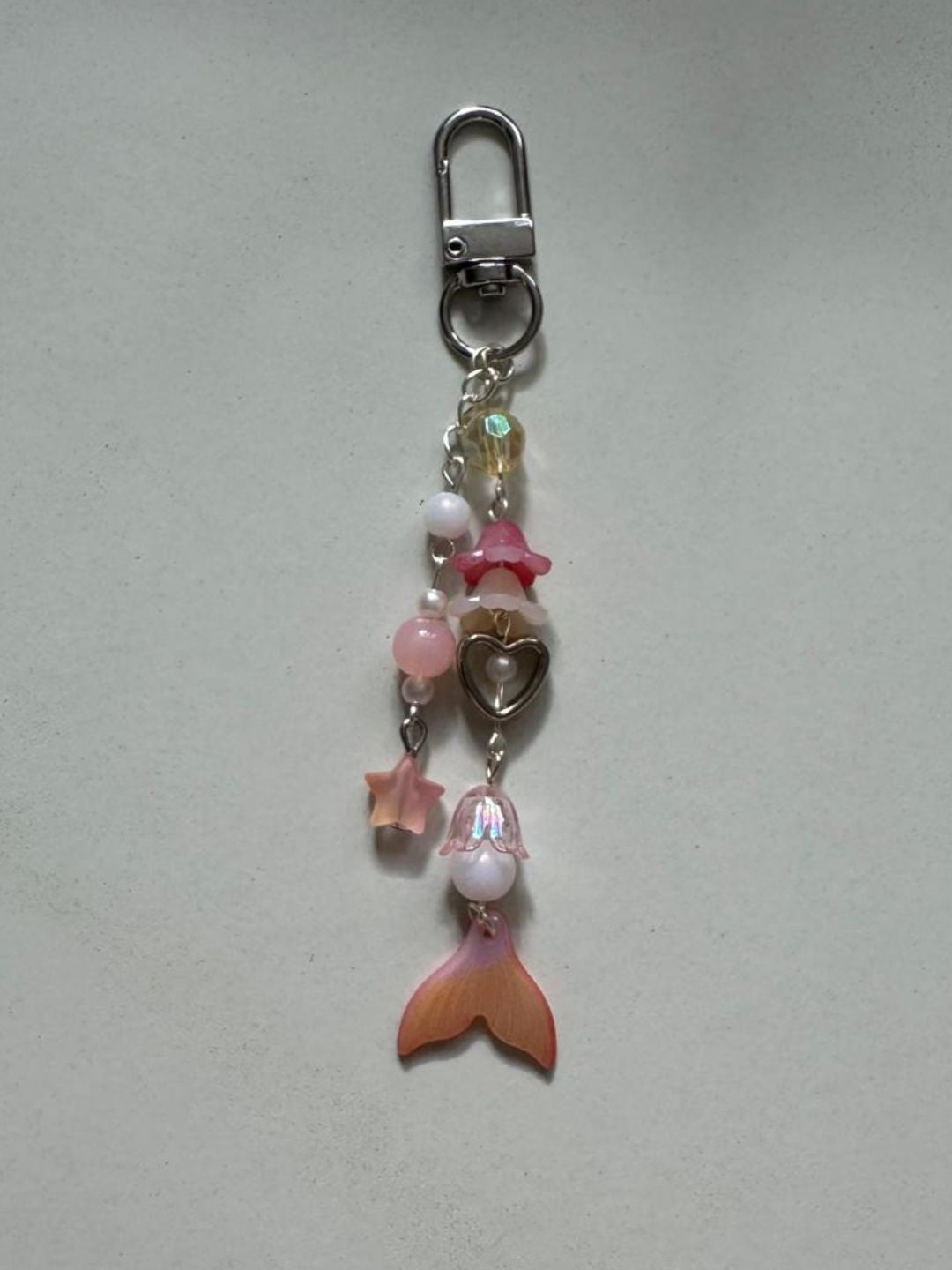 mermaid keychain series 1 - pink and yellow