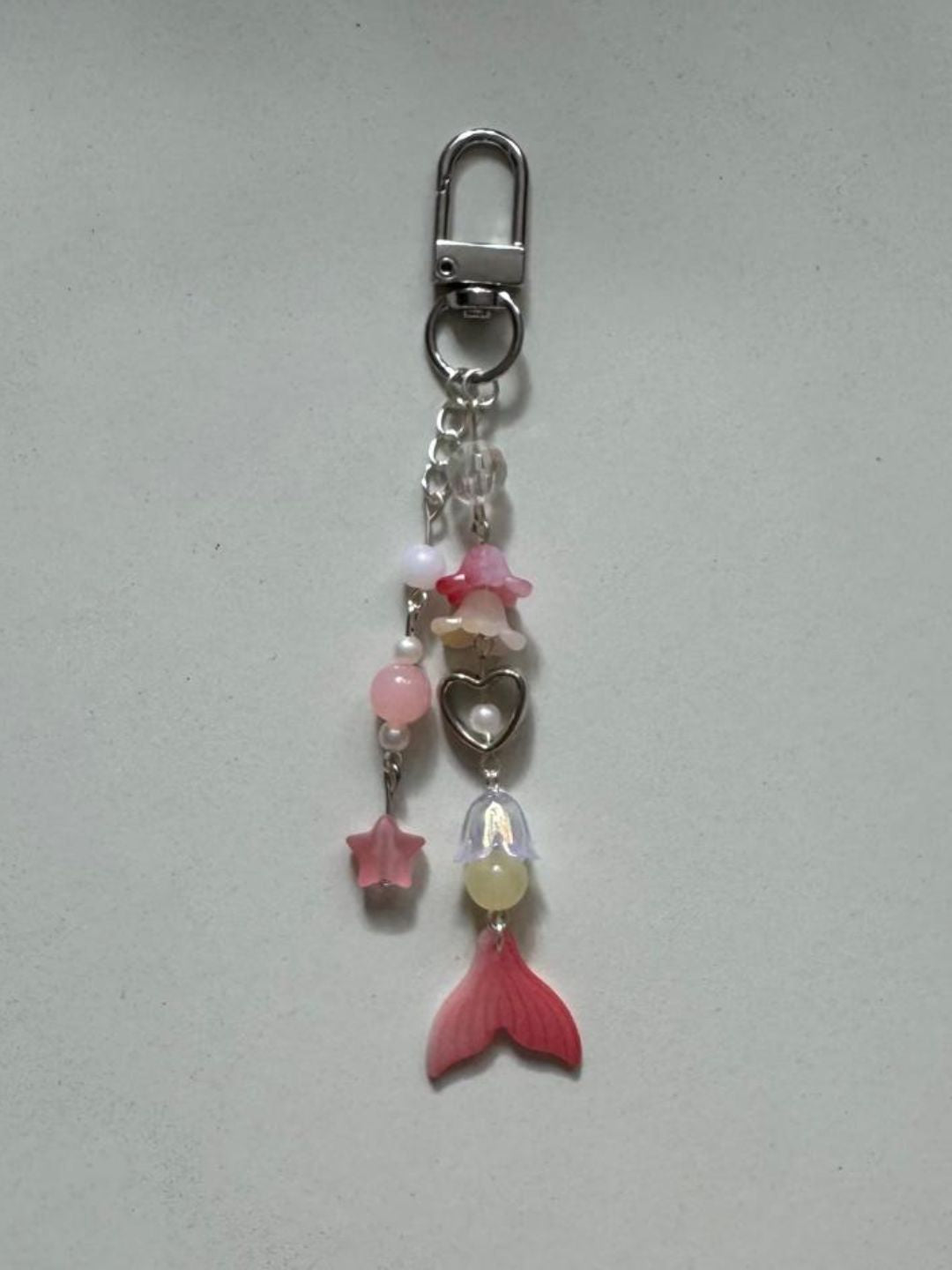mermaid keychain series 1 - pink and yellow