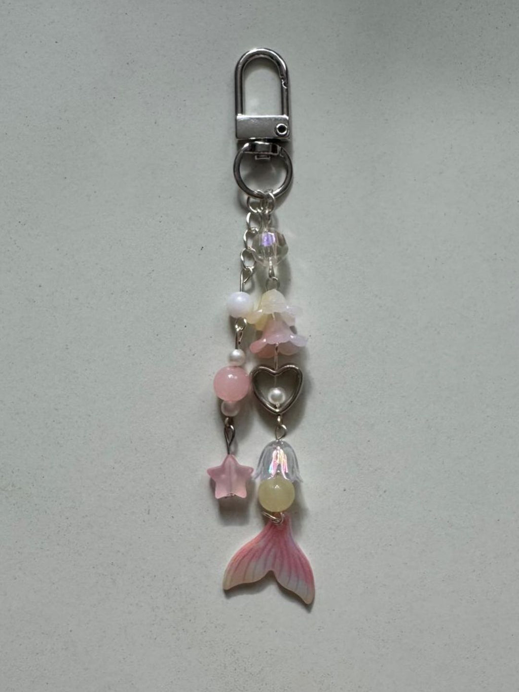 mermaid keychain series 1 - pink and yellow